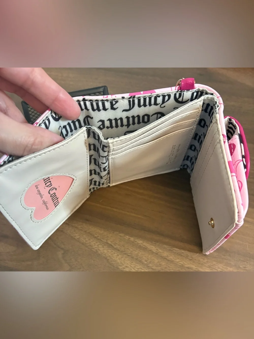 Juicy Couture Pink/Rasberry Tart Cherry on Top Mini Envelope Flap Wallet - Picture 5 of 6